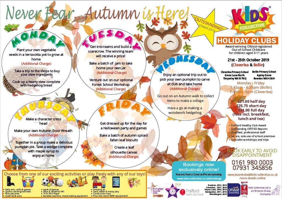 October Holiday Club For Website - Kids Collective