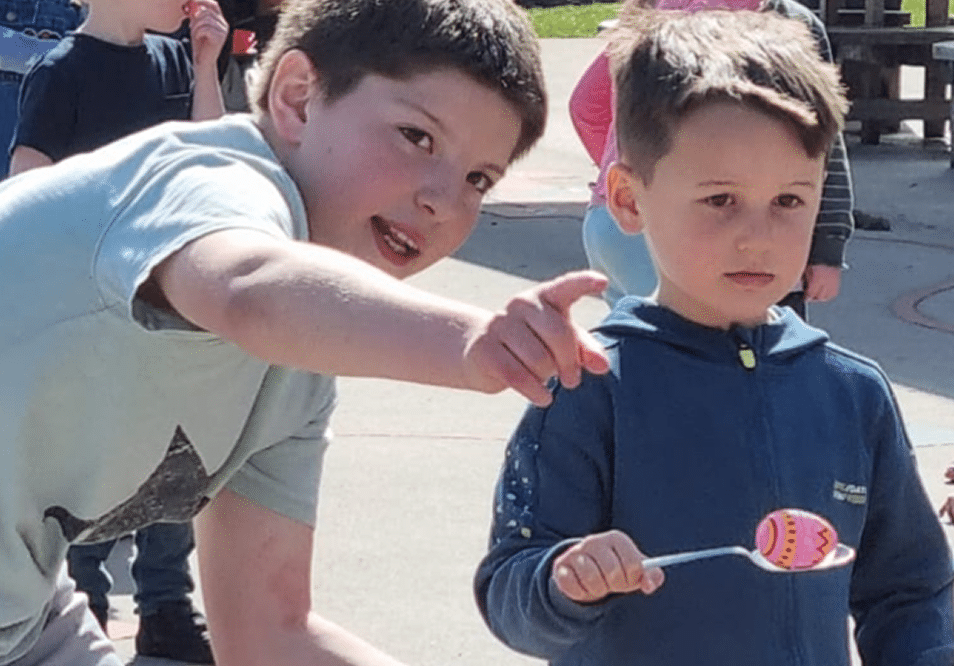 boy pointing